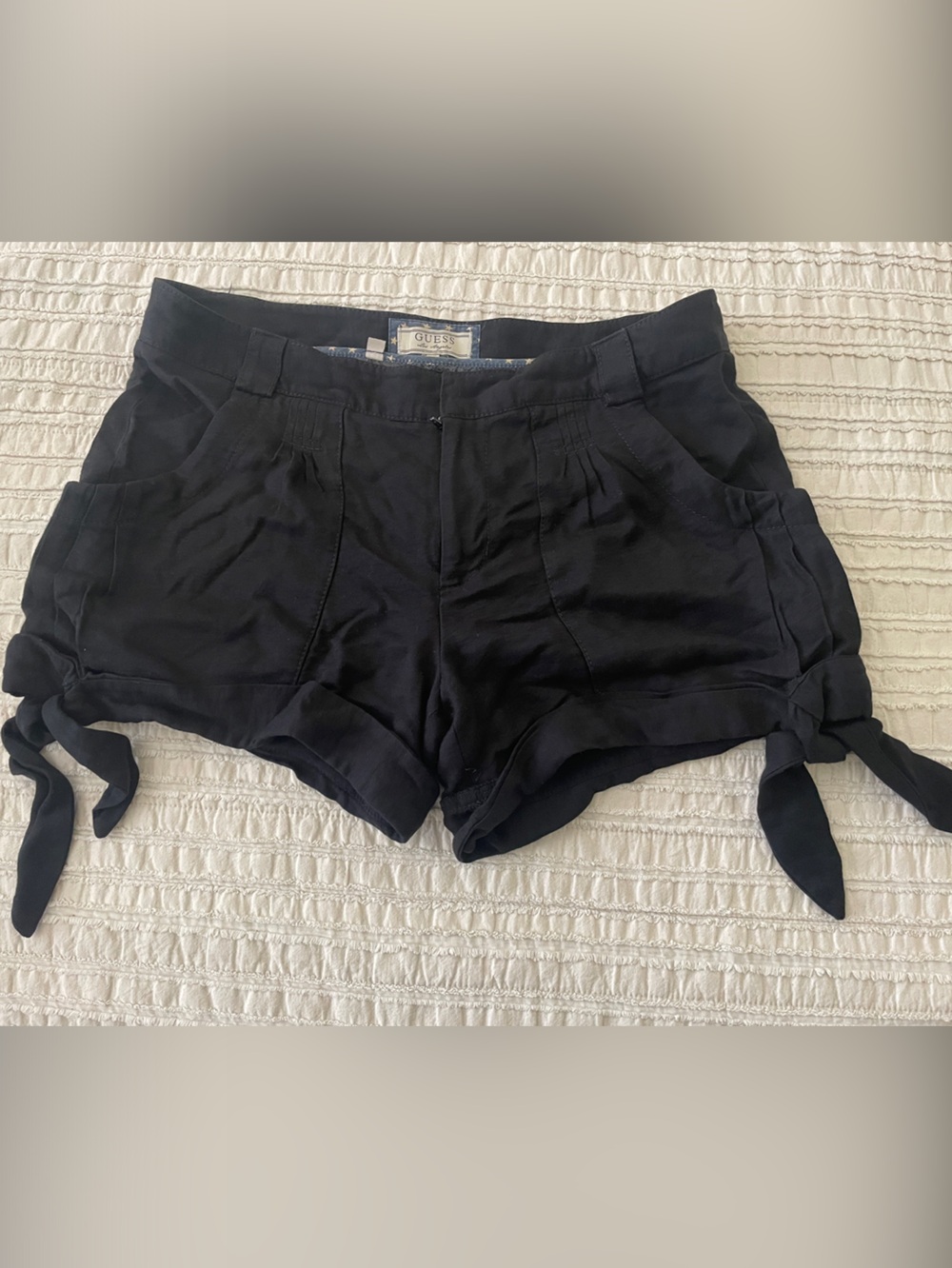 Guess Black Tie-Hem Women’s Shorts
